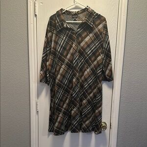 Chic Plaid Zip-Up Dress